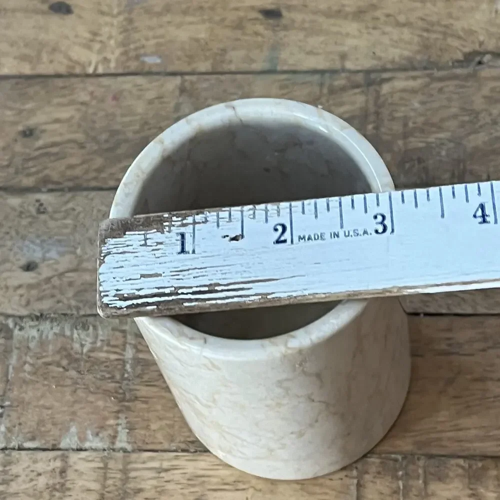Selamat Designs Beige Marble Cup Toothbrush Holder 4